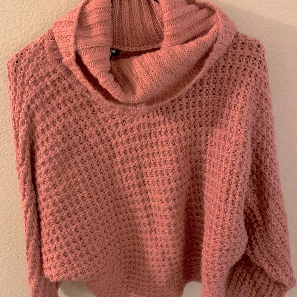 Pink waffle sweater